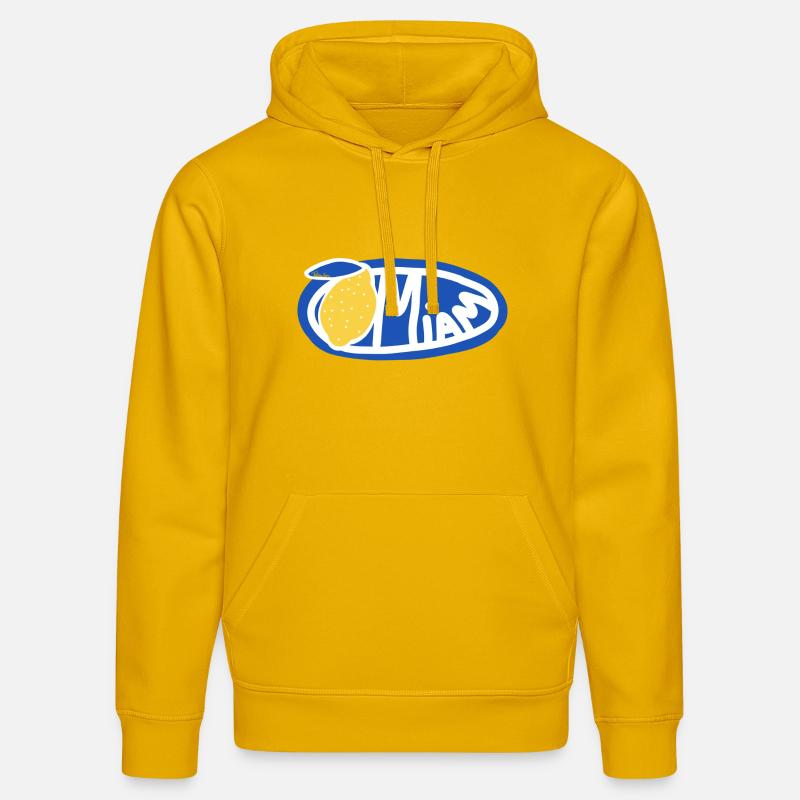 Citron Miam Bleu Logo Oval Rétro - Sweat à capuche bio DRUMMER Stanley/Stella Unisexe - jaune spectre