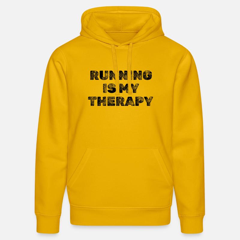 La course est ma thérapie – Jogging et motivation pour la course - Sweat à capuche bio DRUMMER Stanley/Stella Unisexe - jaune spectre