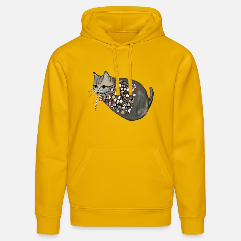 Candy Pattern Candy Cat - Stanley/Stella Unisex Bio-Hoodie DRUMMER  - Spektralgelb
