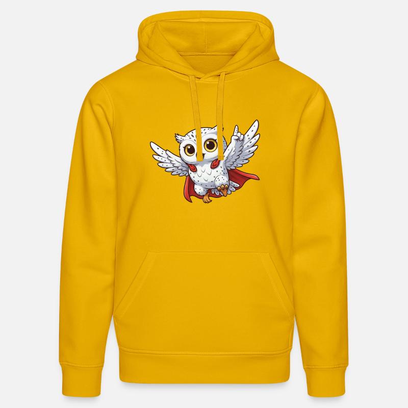 Coole Eule Motivationssprüche Held Schneeeule - Stanley/Stella Unisex Bio-Hoodie DRUMMER  - Spektralgelb