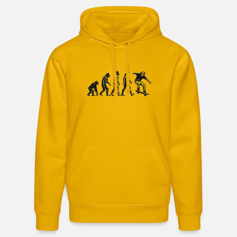 Evolution Skateboarder – Grunge Skate Design - Stanley/Stella Unisex Bio-Hoodie DRUMMER  - Spektralgelb