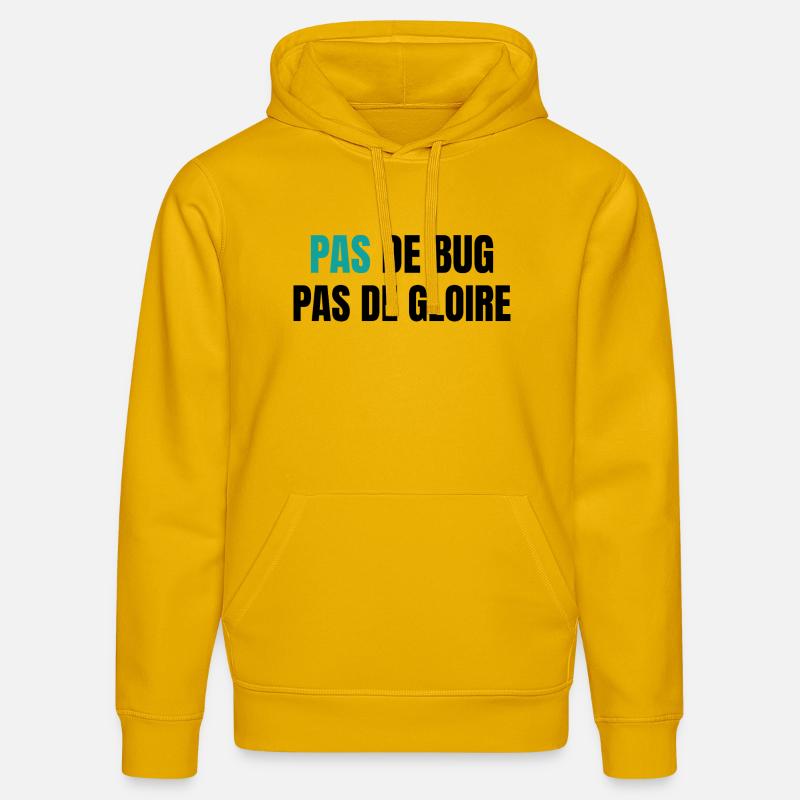 Pas de bug pas de gloire - Sweat à capuche bio DRUMMER Stanley/Stella Unisexe - jaune spectre