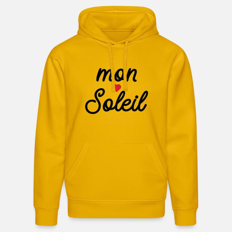 Mon Soleil cœur en Script - Sweat à capuche bio DRUMMER Stanley/Stella Unisexe - jaune spectre