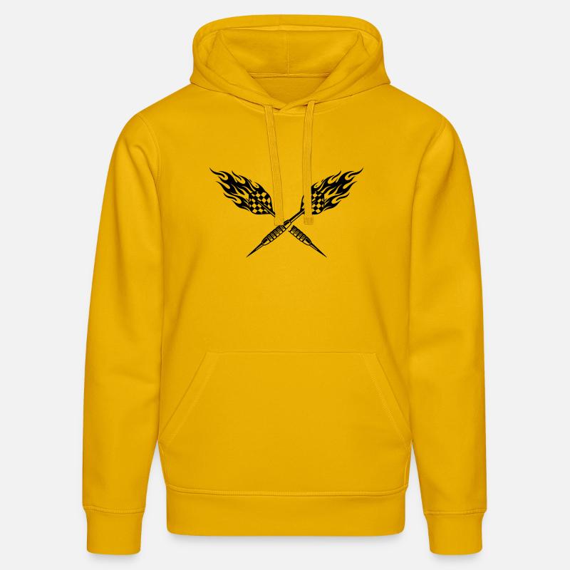 Symbole de fléchettes flammes de fléchette - Sweat à capuche bio DRUMMER Stanley/Stella Unisexe - jaune spectre