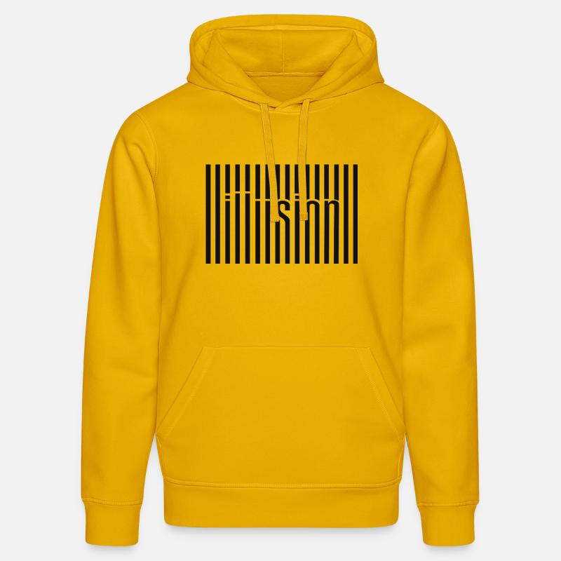 Art textuel du code-barres d’illusion - Sweat à capuche bio DRUMMER Stanley/Stella Unisexe - jaune spectre
