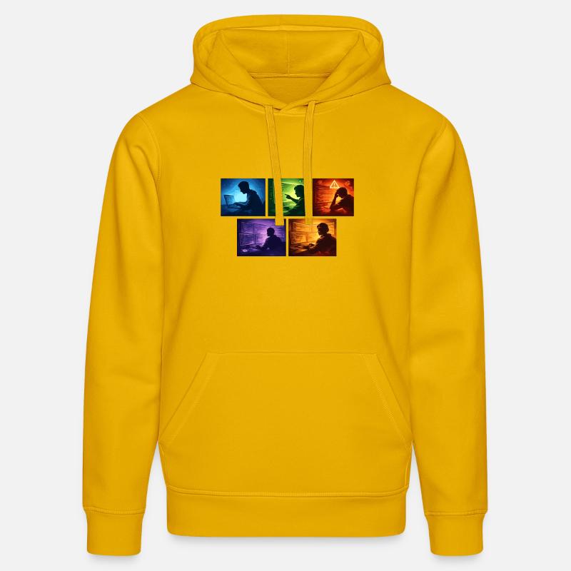 Ombre de code multi-écran - Sweat à capuche bio DRUMMER Stanley/Stella Unisexe - jaune spectre