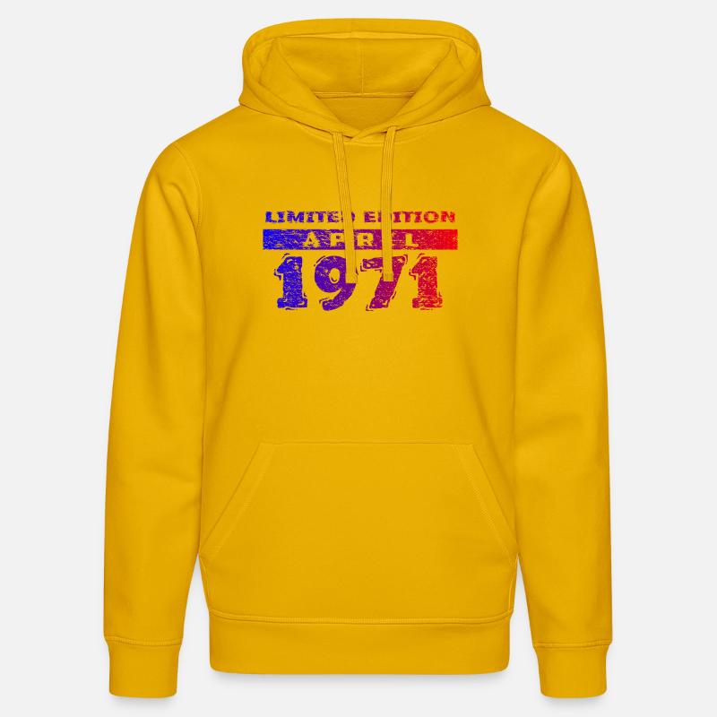 55e anniversaire Édition Limitée 04/1971 - Sweat à capuche bio DRUMMER Stanley/Stella Unisexe - jaune spectre