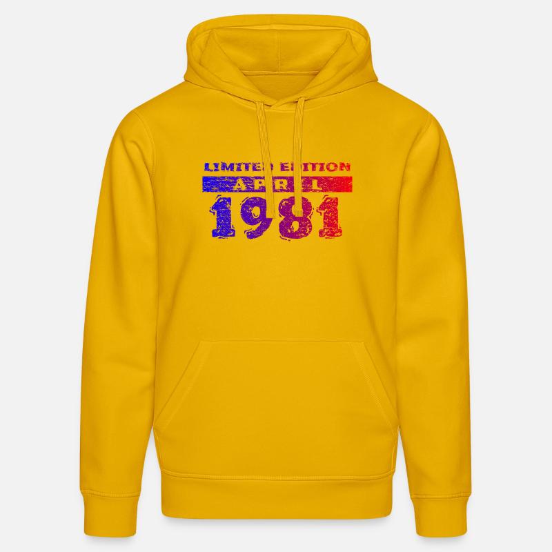 45e anniversaire Édition limitée 04/1981 - Sweat à capuche bio DRUMMER Stanley/Stella Unisexe - jaune spectre