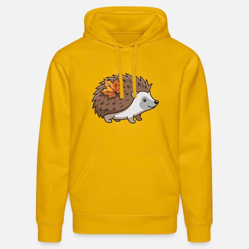 Hérisson Feuille d’Automne, Animal Mignon - Sweat à capuche bio DRUMMER Stanley/Stella Unisexe - jaune spectre
