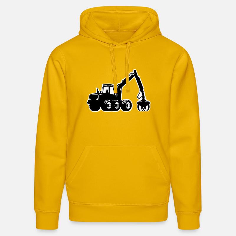 Silhouette de moissonneuse - Sweat à capuche bio DRUMMER Stanley/Stella Unisexe - jaune spectre