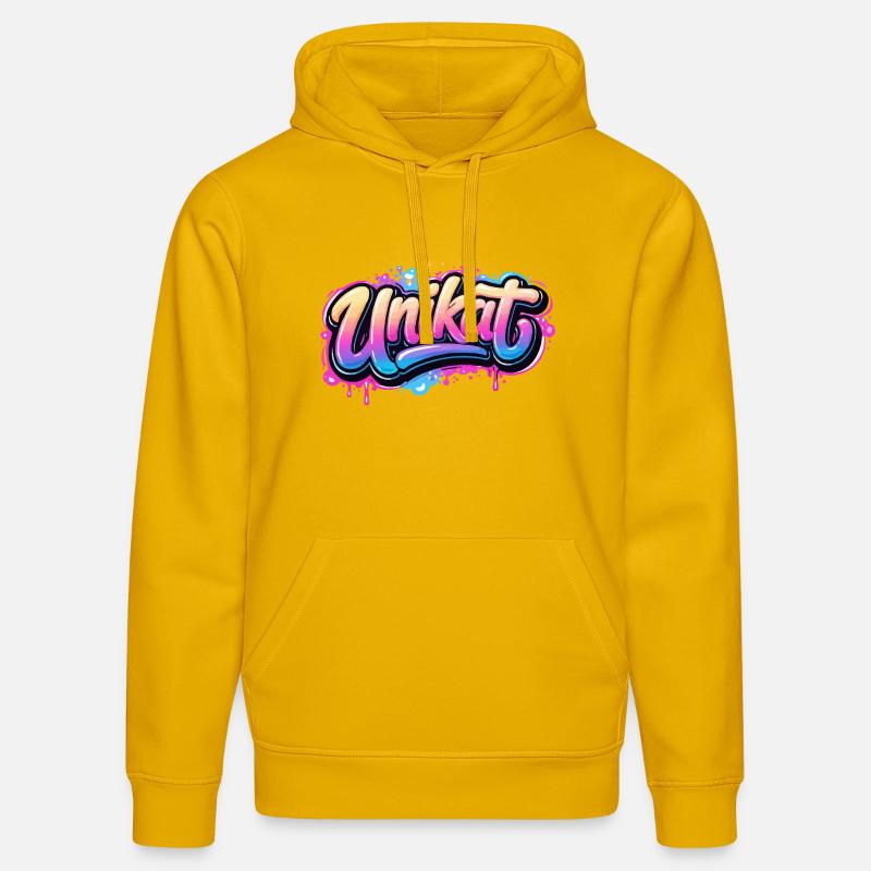 Néon graffiti unique - Sweat à capuche bio DRUMMER Stanley/Stella Unisexe - jaune spectre