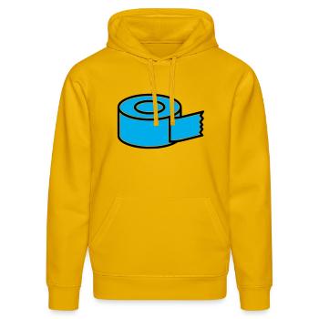 Klebeband Tape Rolle Comic - Stanley/Stella Unisex Bio-Hoodie DRUMMER  - Spektralgelb - Vorne - Liana (172cm) & Jaron (178cm)