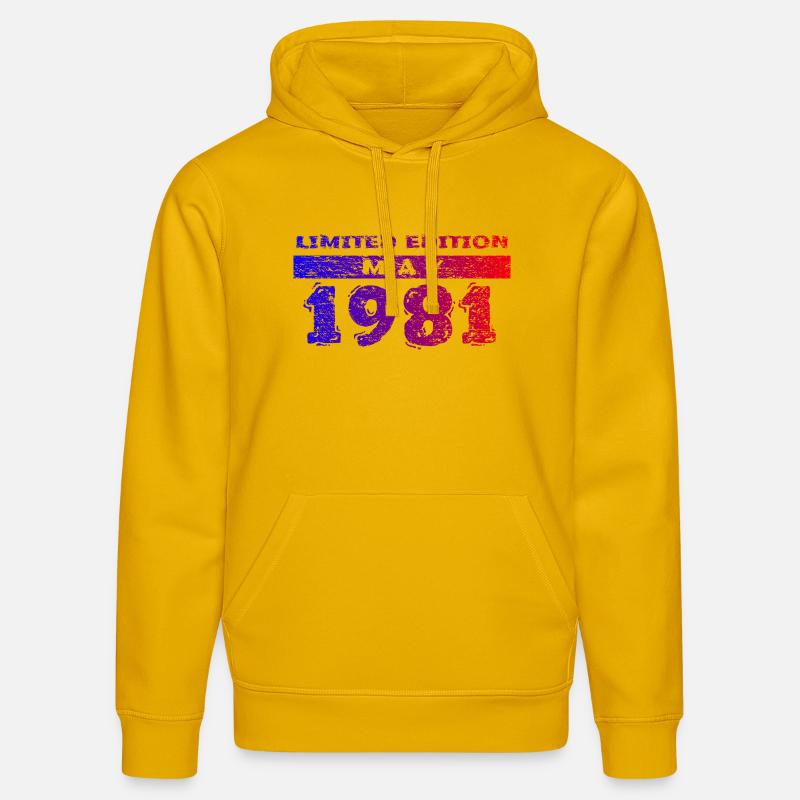 45e anniversaire Édition limitée 05/1981 - Sweat à capuche bio DRUMMER Stanley/Stella Unisexe - jaune spectre