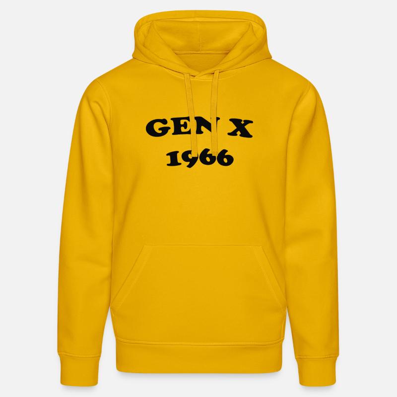 Logo rétro de la génération X 1966 - Sweat à capuche bio DRUMMER Stanley/Stella Unisexe - jaune spectre