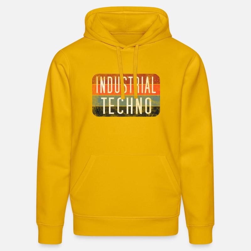 Industrial Techno Rétro Gradient - Sweat à capuche bio DRUMMER Stanley/Stella Unisexe - jaune spectre