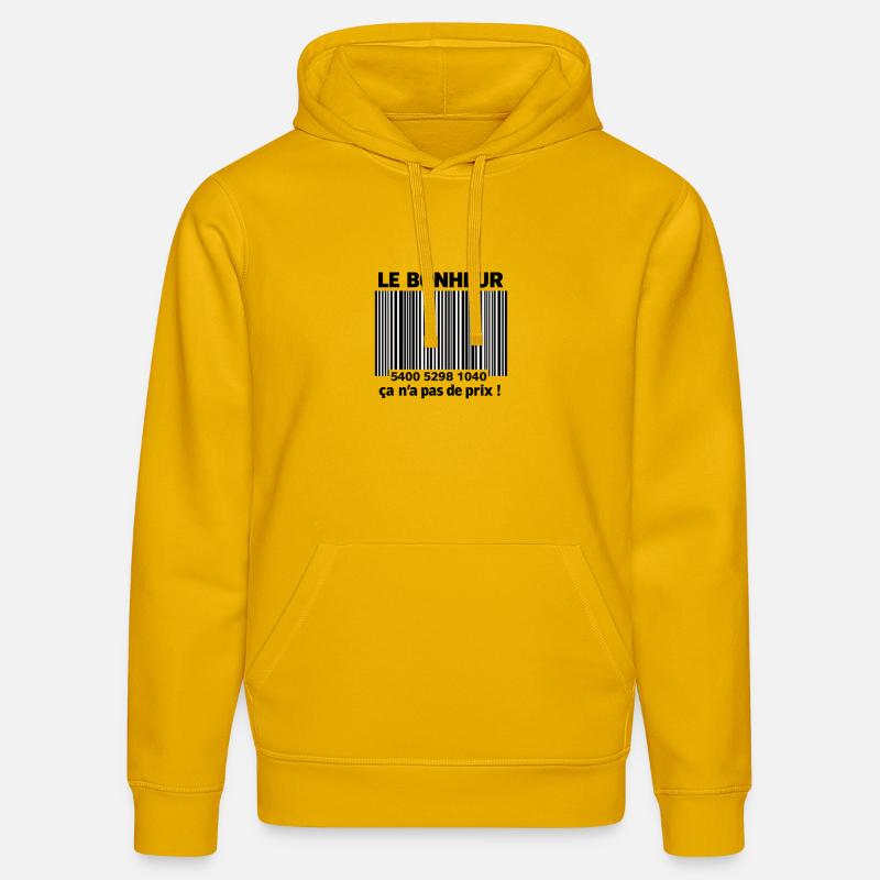 Barcodes Noirs et Blancs - Sweat à capuche bio DRUMMER Stanley/Stella Unisexe - jaune spectre