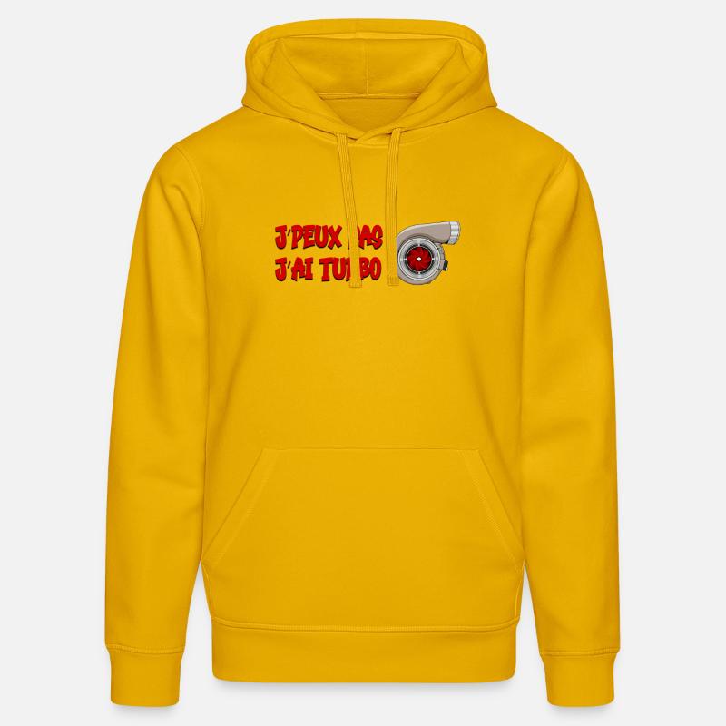 J'peux pas j'ai turbo - Sweat à capuche bio DRUMMER Stanley/Stella Unisexe - jaune spectre