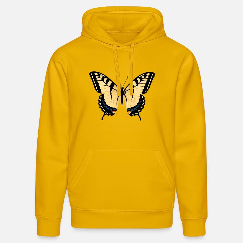 Ailes de papillon noir jaune - Sweat à capuche bio DRUMMER Stanley/Stella Unisexe - jaune spectre
