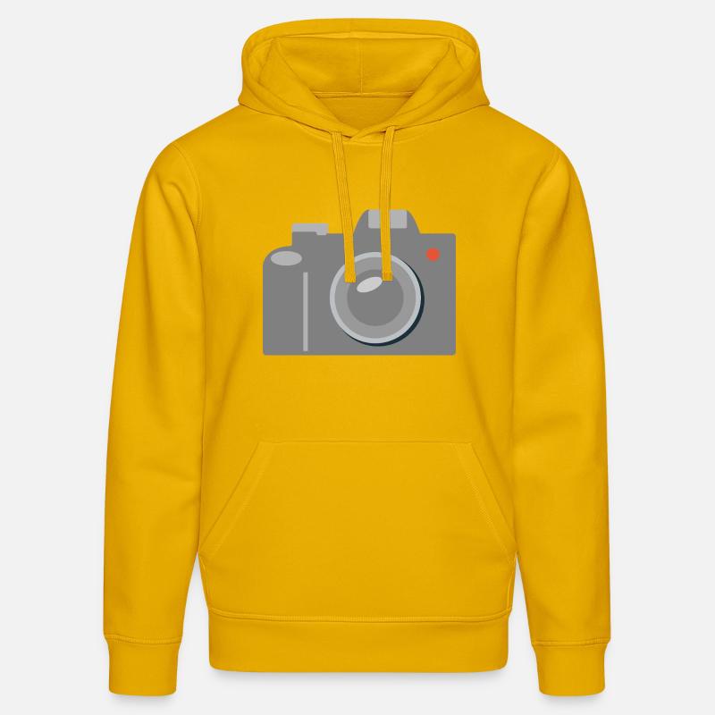 Icône de caméra Gris graphique - Sweat à capuche bio DRUMMER Stanley/Stella Unisexe - jaune spectre