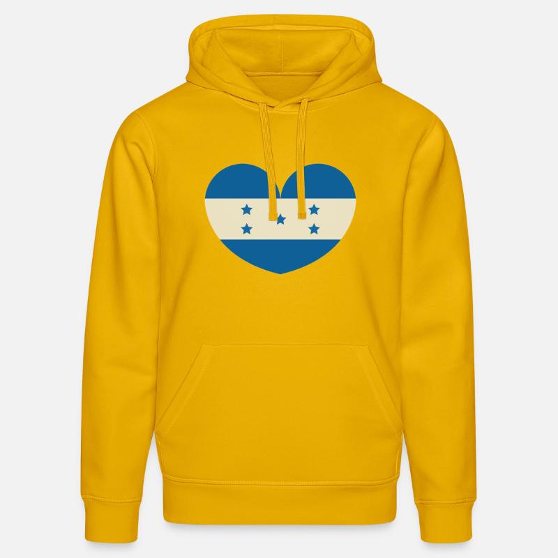 Drapeau du cœur du Honduras - Sweat à capuche bio DRUMMER Stanley/Stella Unisexe - jaune spectre