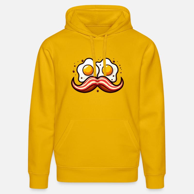 Moustache d'œufs rétro - Sweat à capuche bio DRUMMER Stanley/Stella Unisexe - jaune spectre