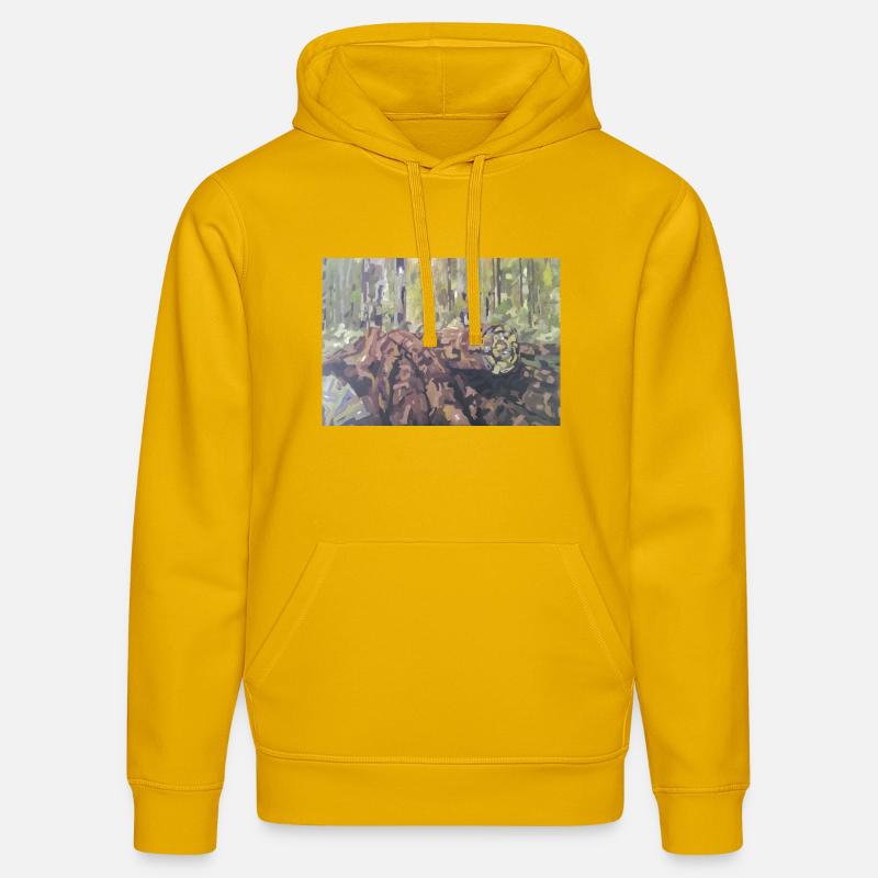 Baumstämme im Wald – eine impressionistische Landschaft - Stanley/Stella Unisex Bio-Hoodie DRUMMER  - Spektralgelb