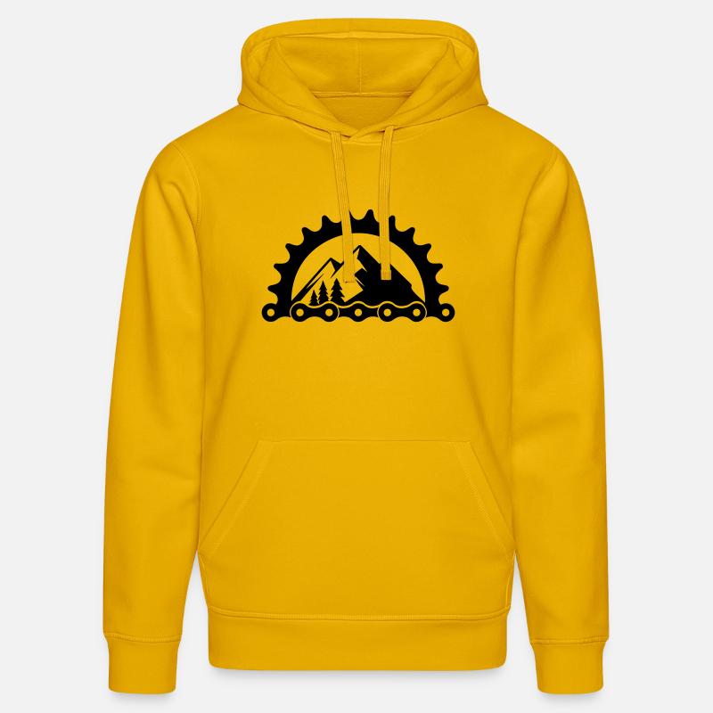VTT Vélo – Logo du plateau - Sweat à capuche bio DRUMMER Stanley/Stella Unisexe - jaune spectre