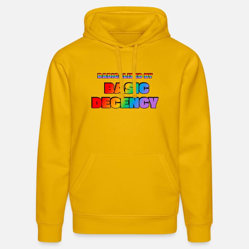 Radicalized by Basic Decency - Stanley/Stella DRUMMER Unisex Organic Hoodie - spectra yellow
