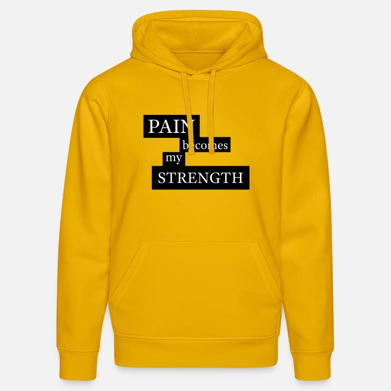 La douleur devient ma force - Sweat à capuche bio DRUMMER Stanley/Stella Unisexe - jaune spectre