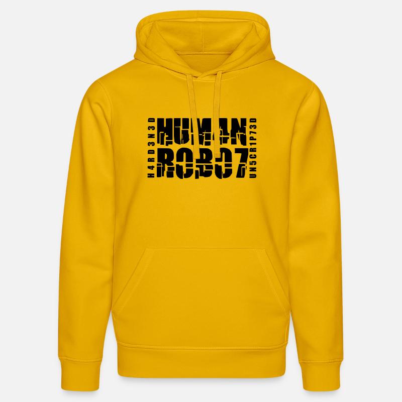 hardened human robot unscripted - Stanley/Stella Unisex Bio-Hoodie DRUMMER - Spektralgelb