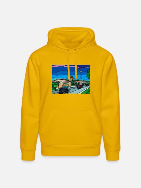 Retro City Straßenszene - Stanley/Stella Unisex Bio-Hoodie DRUMMER - Spektralgelb