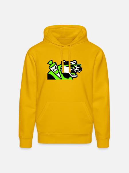 Badger Schoolbag Mascot - Stanley/Stella DRUMMER Unisex Organic Hoodie - spectra yellow