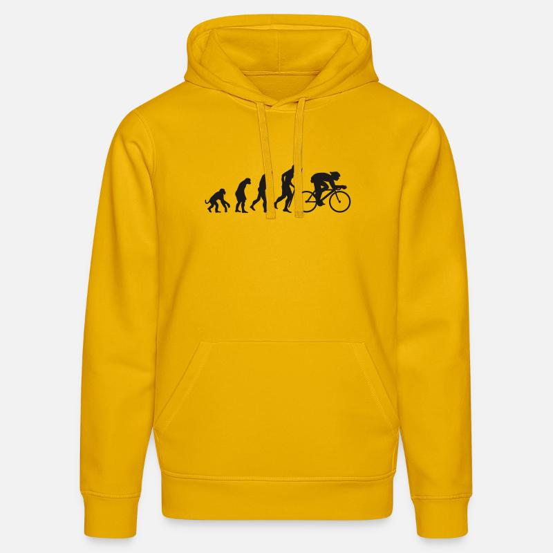Evolution du cyclisme - Sweat à capuche bio DRUMMER Stanley/Stella Unisexe - jaune spectre