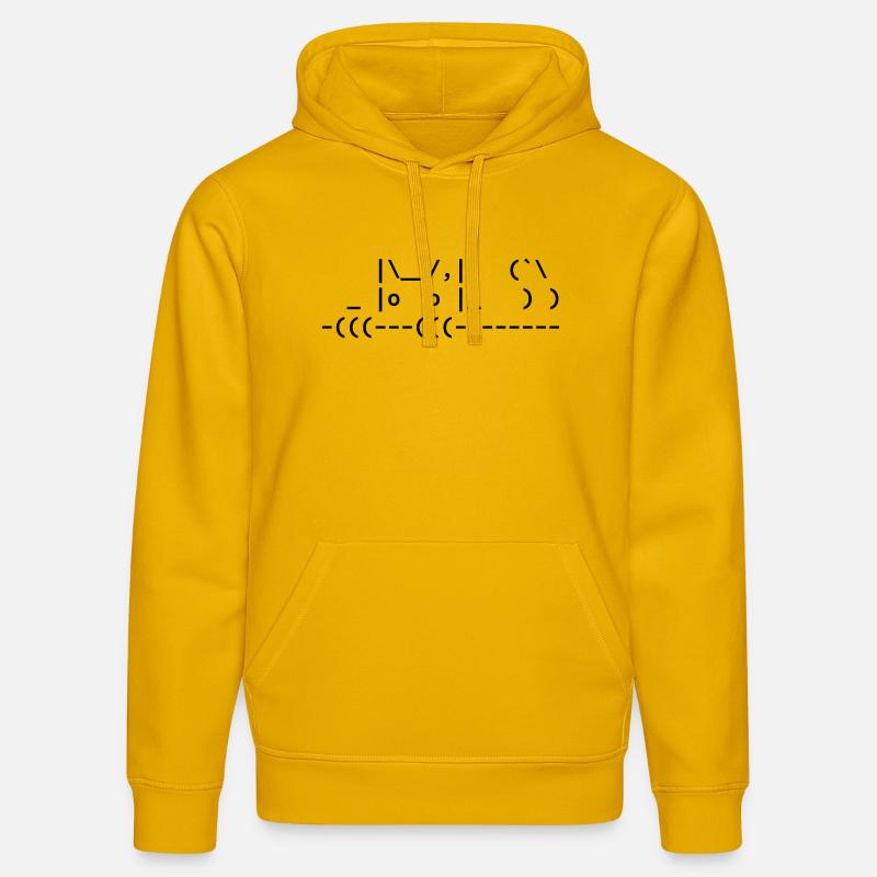 chat ascii mignon - chat ascii mignon - Sweat à capuche bio DRUMMER Stanley/Stella Unisexe - jaune spectre