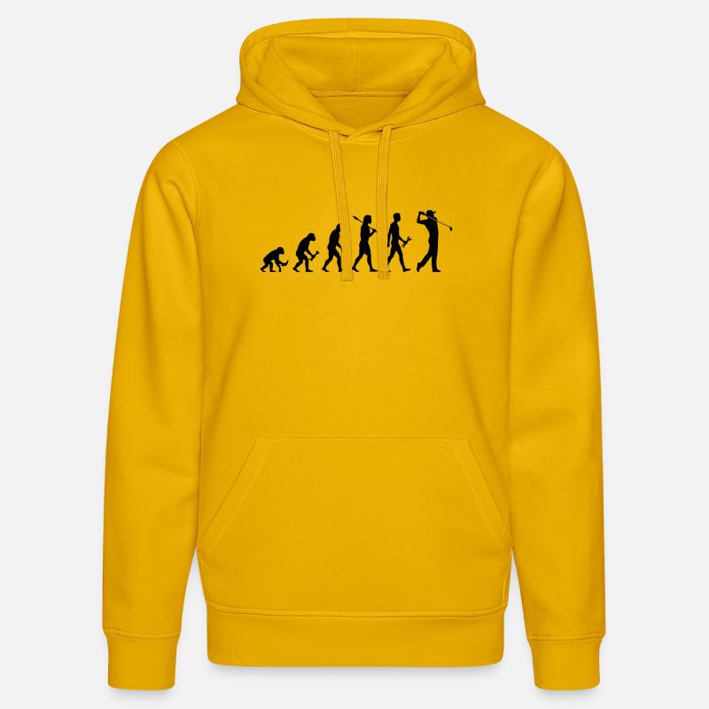 Evolution Golfer Golf - Stanley/Stella DRUMMER Unisex Organic Hoodie - spectra yellow