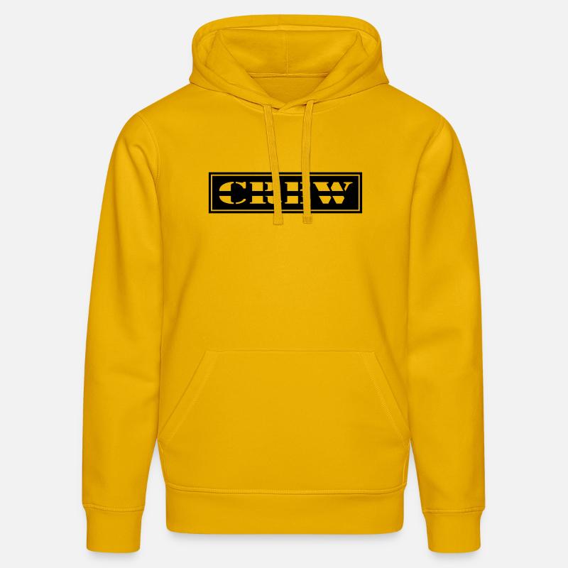Crew design in patch format - Stanley/Stella DRUMMER Unisex Organic Hoodie - spectra yellow