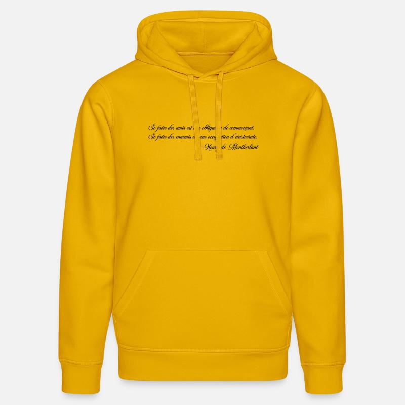 Making Enemies - Montherlant - Stanley/Stella DRUMMER Unisex Organic Hoodie - spectra yellow