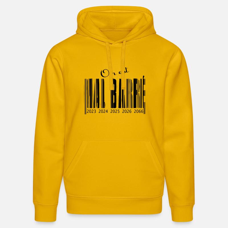 mal barré code barre - Sweat à capuche bio DRUMMER Stanley/Stella Unisexe - jaune spectre