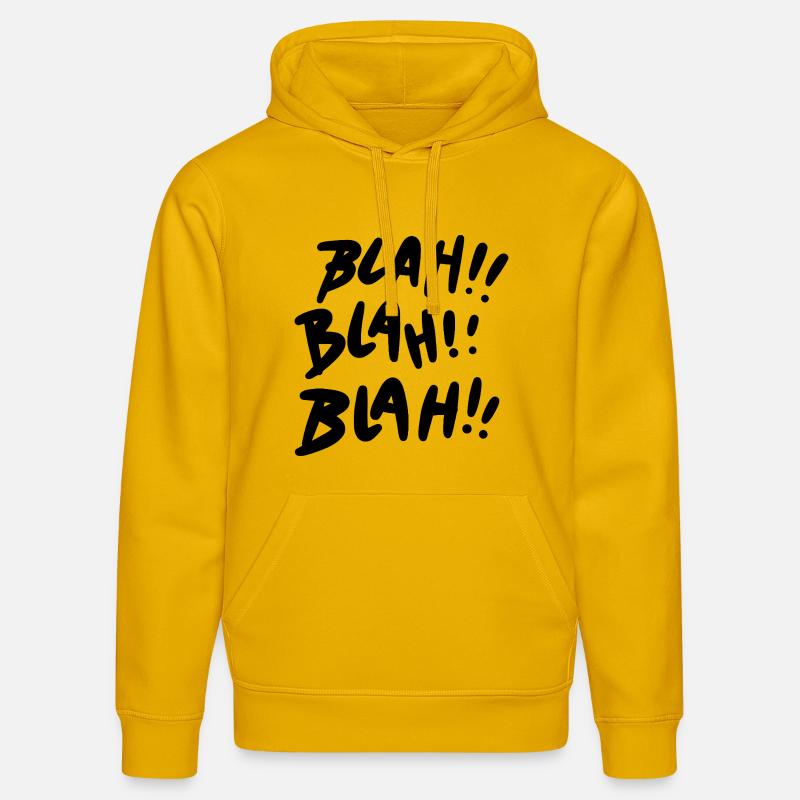 Bla Bla Bla Déclaration noire - Sweat à capuche bio DRUMMER Stanley/Stella Unisexe - jaune spectre