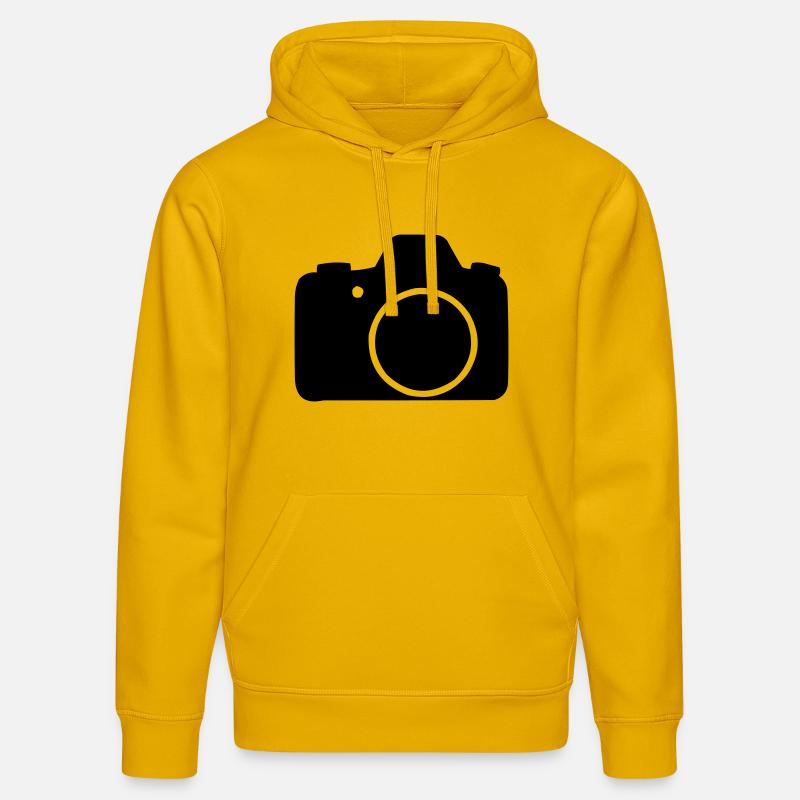 Caméra - Sweat à capuche bio DRUMMER Stanley/Stella Unisexe - jaune spectre