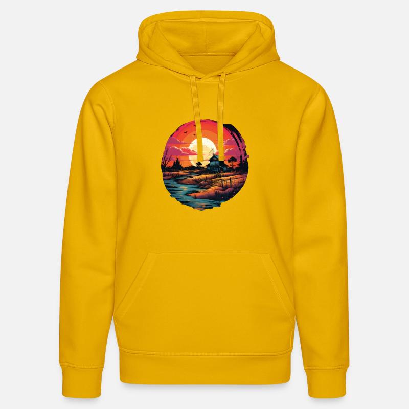Paysage - Sweat à capuche bio DRUMMER Stanley/Stella Unisexe - jaune spectre