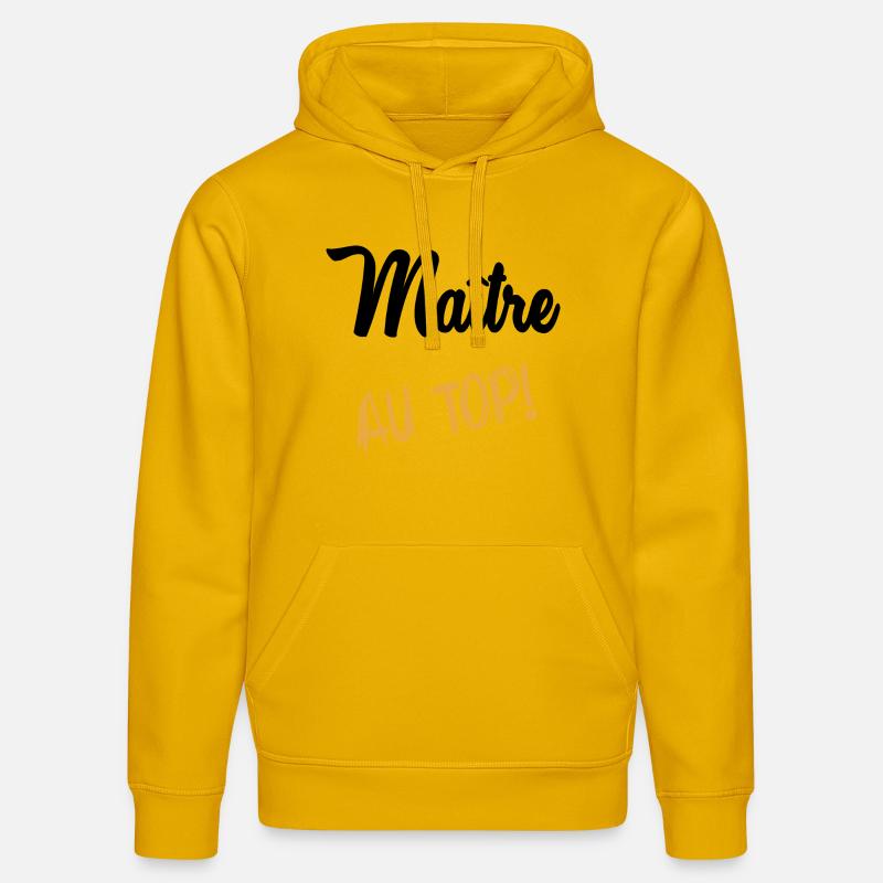 MAÎTRE. MAITRE. MERCI. MERCI MAÎTRE - Sweat à capuche bio DRUMMER Stanley/Stella Unisexe - jaune spectre