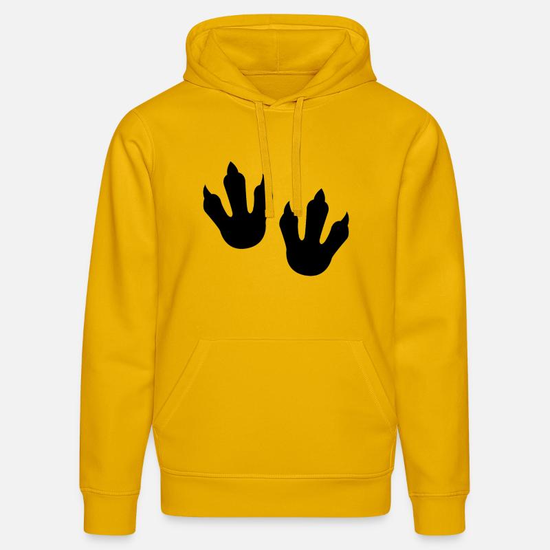 Empreintes de dinosaures - Sweat à capuche bio DRUMMER Stanley/Stella Unisexe - jaune spectre