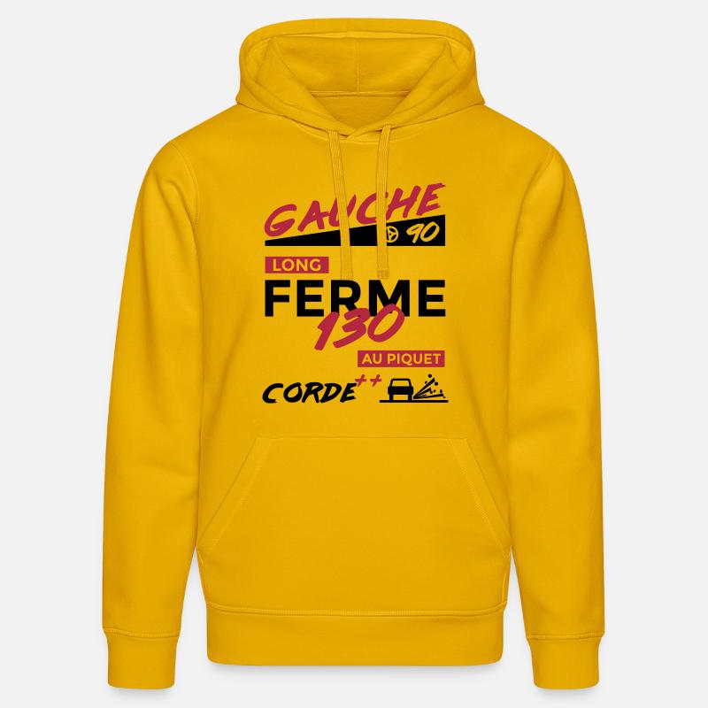 Notes Rallye - Gauche 90 long - Sweat à capuche bio DRUMMER Stanley/Stella Unisexe - jaune spectre