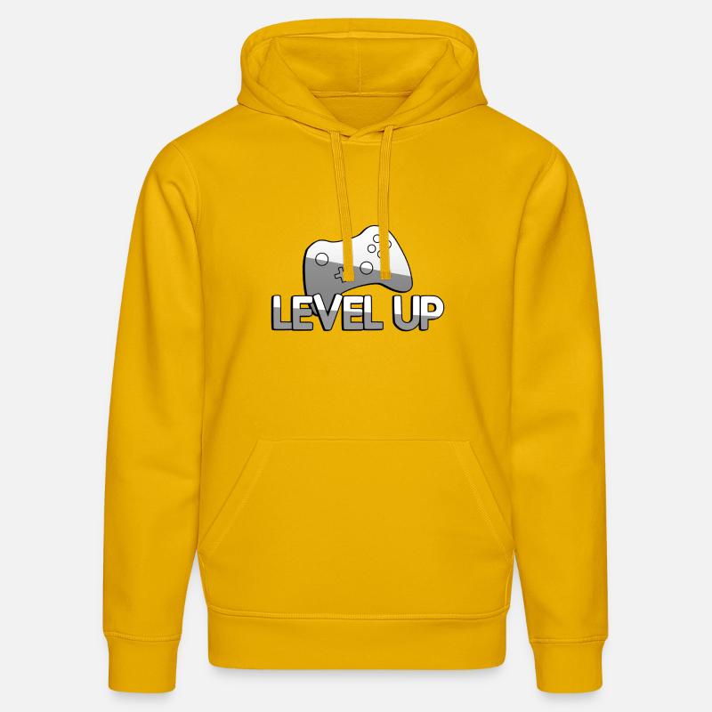 LEVEL UP + Controller - Gaming - Stanley/Stella Unisex Bio-Hoodie DRUMMER  - Spektralgelb
