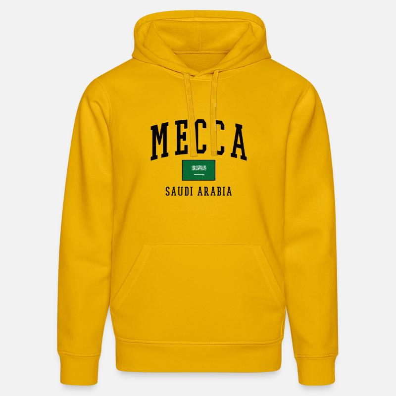 Mecque, Arabie Saoudite : Conception du drapeau - Sweat à capuche bio DRUMMER Stanley/Stella Unisexe - jaune spectre