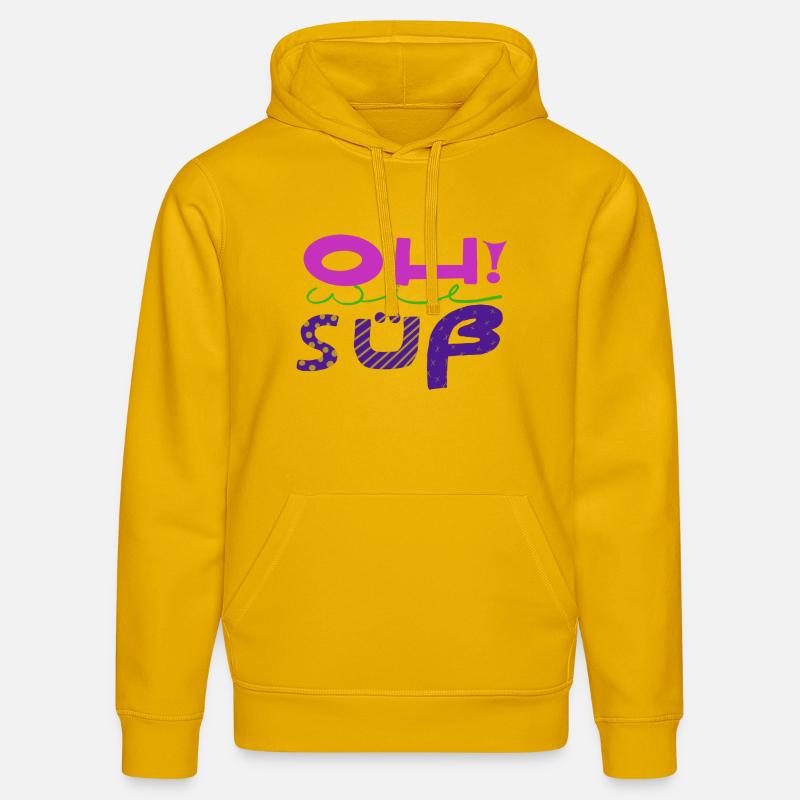Art amusant expressif et écrit à la main - Sweat à capuche bio DRUMMER Stanley/Stella Unisexe - jaune spectre