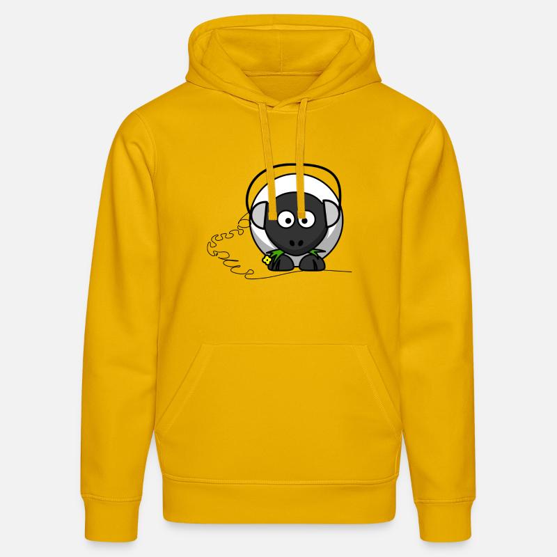 moutons drôle avec un casque - Sweat à capuche bio DRUMMER Stanley/Stella Unisexe - jaune spectre