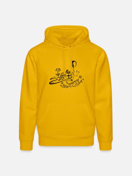 Happy Birthday motif, Congratulations - Stanley/Stella DRUMMER Unisex Organic Hoodie - spectra yellow