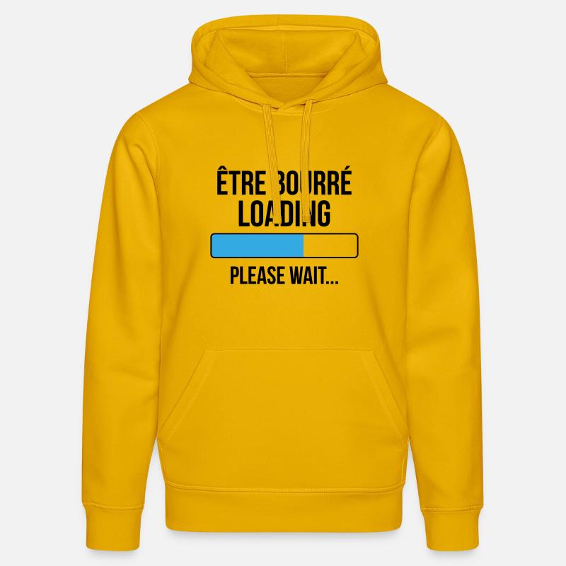 être bourré loading... please wait - Sweat à capuche bio DRUMMER Stanley/Stella Unisexe - jaune spectre